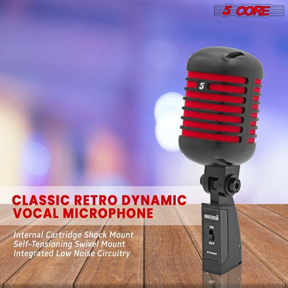 5Core Vintage Microphone Classic Dynamic Professional XLR Studio Retro Style Mic - Picture 7 of 10